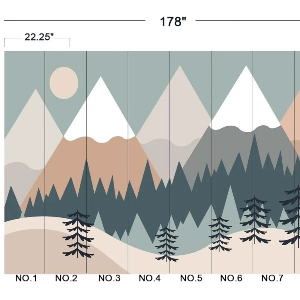 NEW Children’s Mountain & Forest Nursery Wall Mural 178